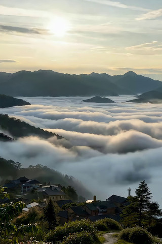 山间云海日出自然景观 山间云海日出自然景观