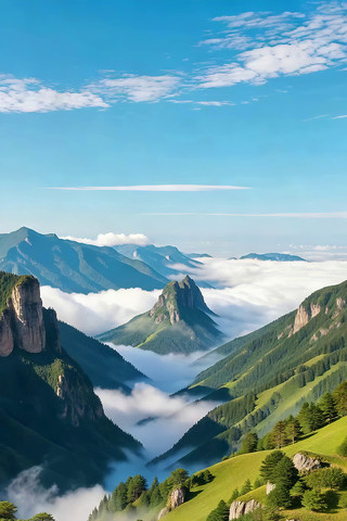 山间云海自然风光 山间云海自然风光