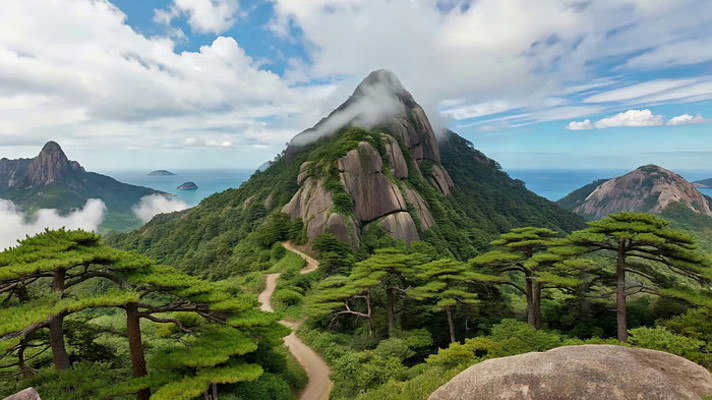 山间云雾缭绕的自然风光 山间云雾缭绕的自然风光