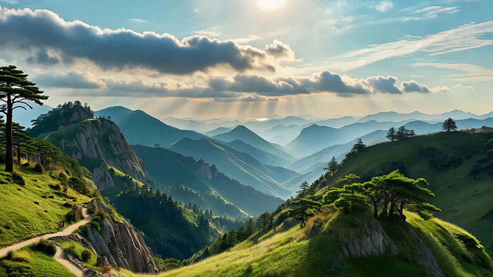 山间自然风光全景 山间自然风光全景