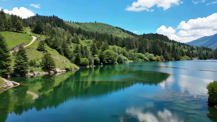 山林间的湖泊自然风光 山林间的湖泊自然风光