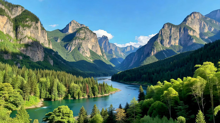 山林间河流自然风光 山林间河流自然风光