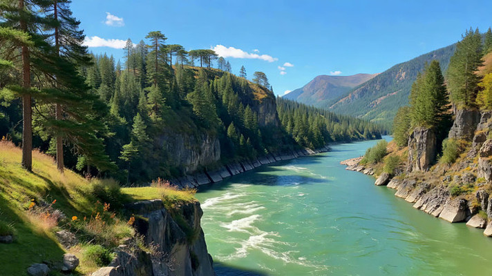 山林间河流自然风光 山林间河流自然风光