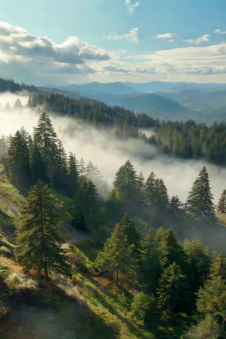 山林间云雾缭绕自然风光 山林间云雾缭绕自然风光