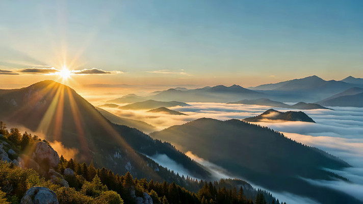 山峦云海日出风景素材 山峦云海日出风景素材