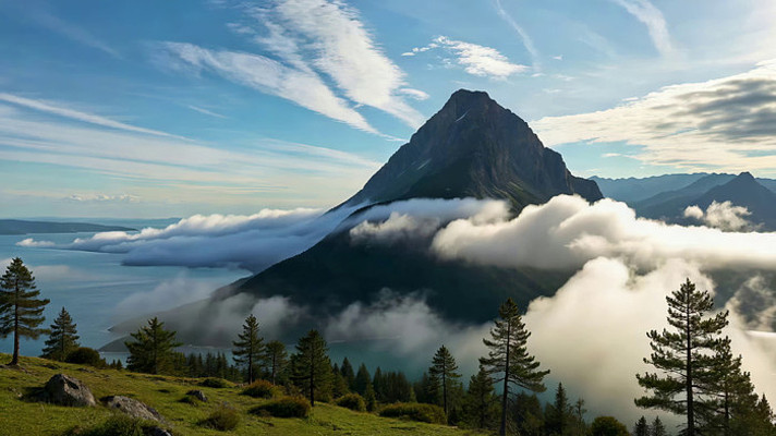 山峦云海森林自然景观 山峦云海森林自然景观