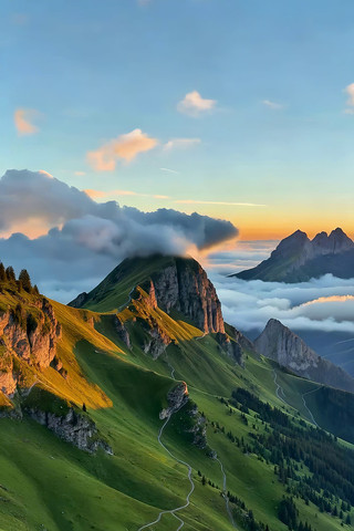 山峦云海自然风光 山峦云海自然风光