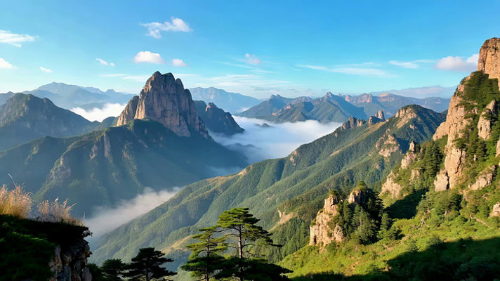 山峦云海自然风光 山峦云海自然风光