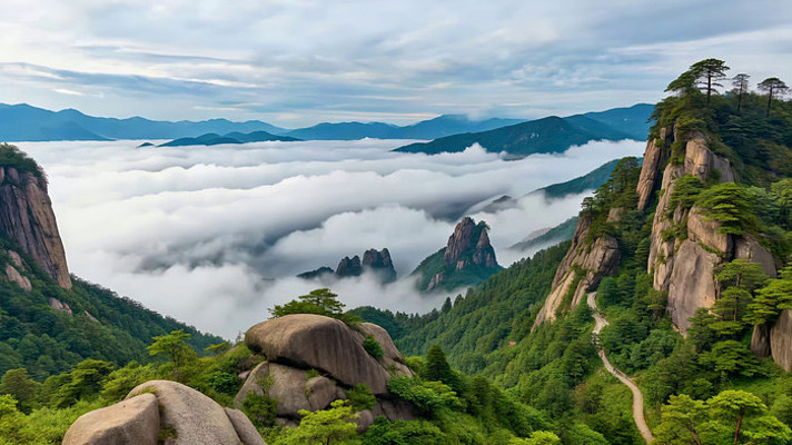 山峦云海自然风光 山峦云海自然风光