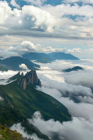 山峦云海自然风光全景 山峦云海自然风光全景