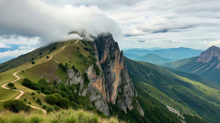 山峦云雾环绕自然风光 山峦云雾环绕自然风光