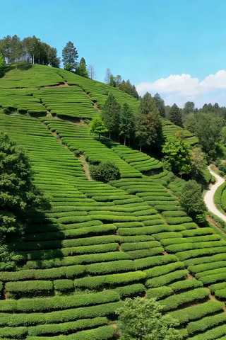 山坡上的整齐茶园 山坡上的整齐茶园