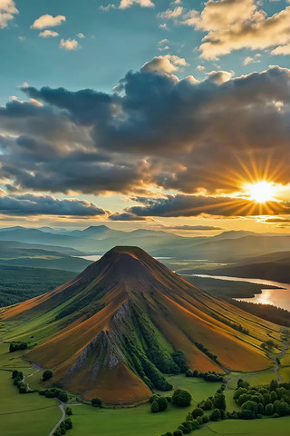山丘自然风光日出全景 山丘自然风光日出全景