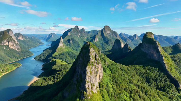 山水风光鸟瞰全景 山水风光鸟瞰全景