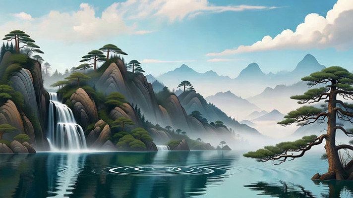 山水风景中式风格自然景观 山水风景中式风格自然景观