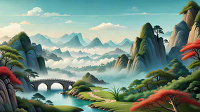 ɽˮ�ŷ�羰�廭�ز�