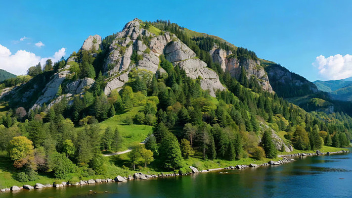 山水相依自然风光全景 山水相依自然风光全景
