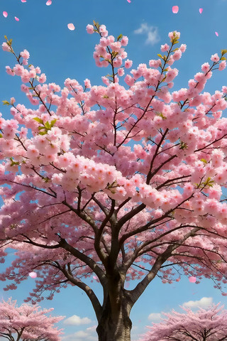 盛开的樱花树自然风光 盛开的樱花树自然风光