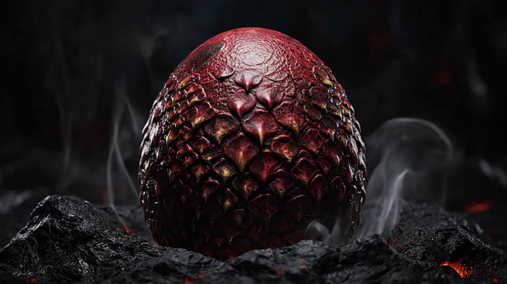 神秘龙蛋烟雾环绕特写 神秘龙蛋烟雾环绕特写