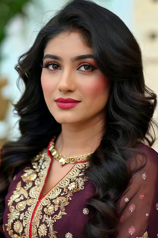 身着传统服饰的女性特写 身着传统服饰的女性特写