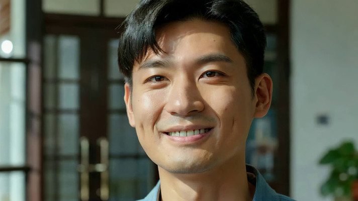 室内男子微笑特写素材 室内男子微笑特写素材