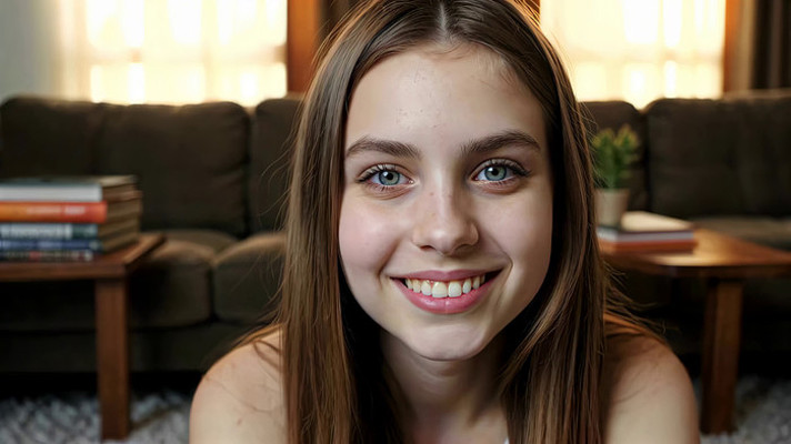 室内女孩微笑特写素材 室内女孩微笑特写素材