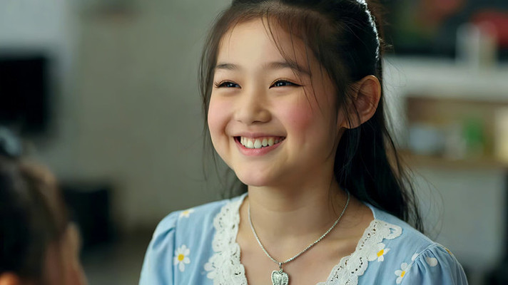 室内微笑的女孩 室内微笑的女孩