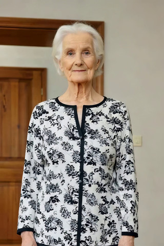 室内站立微笑的白发老人 室内站立微笑的白发老人