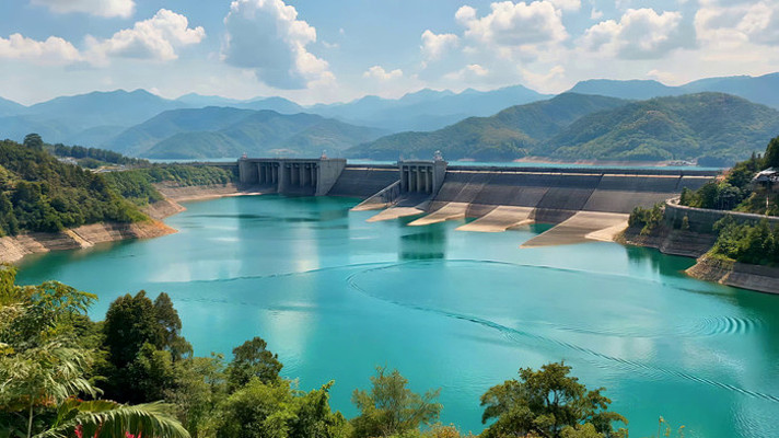 水库山水全景风光 水库山水全景风光