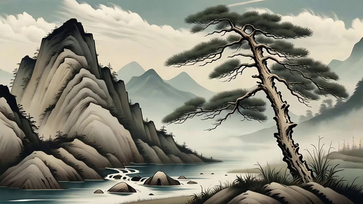 水墨山水古风风景素材 水墨山水古风风景素材