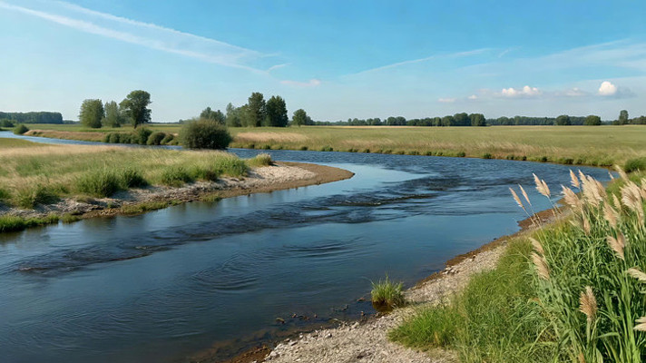 田野间河流自然风光 田野间河流自然风光