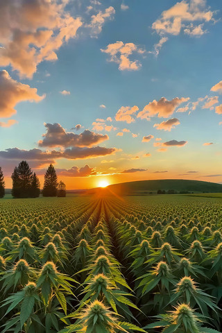 田野日落自然风光素材 田野日落自然风光素材