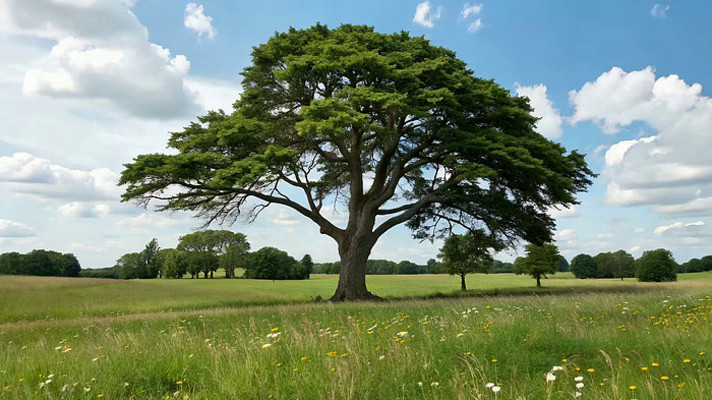 田野中大树自然风光素材 田野中大树自然风光素材