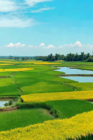 田园稻田自然风光 田园稻田自然风光