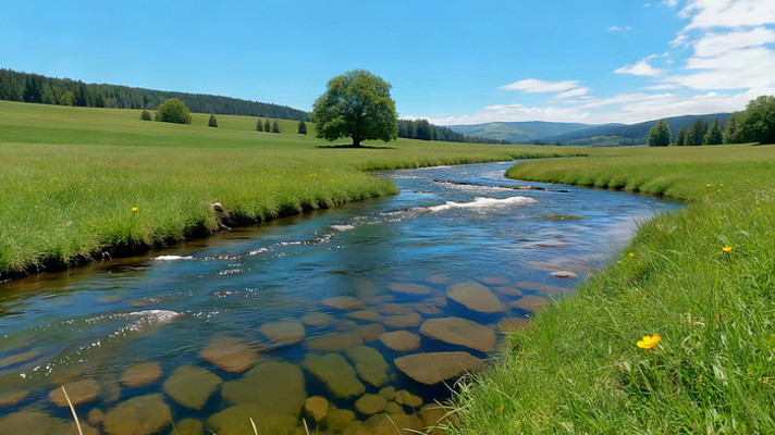 田园河流自然风光 田园河流自然风光