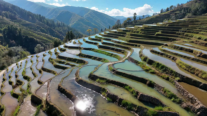 梯田自然风光俯瞰全景 梯田自然风光俯瞰全景
