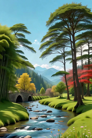 唯美自然山林溪流风景画面 唯美自然山林溪流风景画面