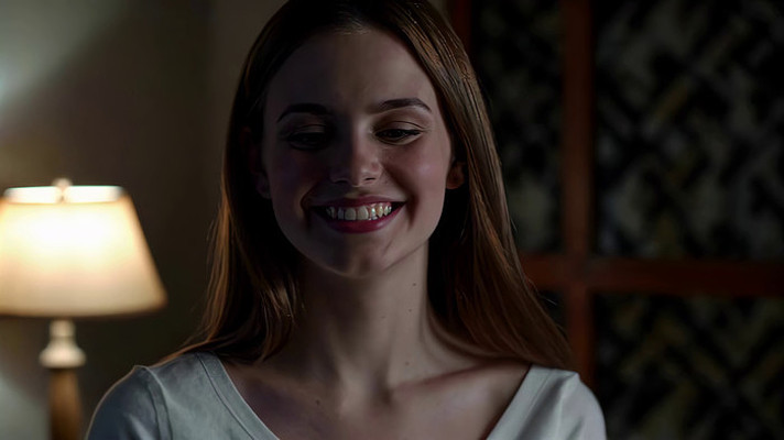 微笑长发女子近景画面 微笑长发女子近景画面