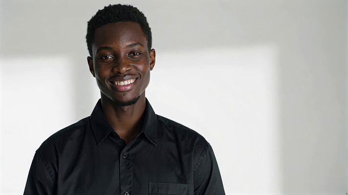 微笑黑人男子特写素材 微笑黑人男子特写素材