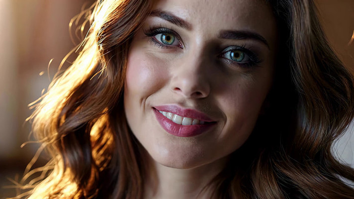 微笑美女面部特写 微笑美女面部特写