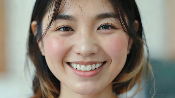 微笑女性面部特写素材 微笑女性面部特写素材