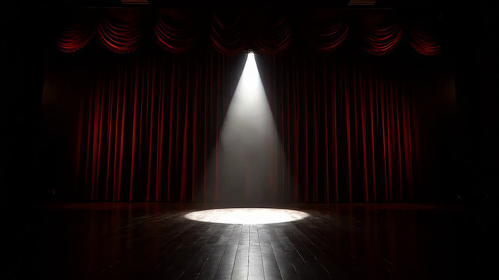 舞台聚光灯下的空场景 舞台聚光灯下的空场景