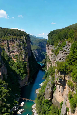 峡谷河流自然风光俯瞰 峡谷河流自然风光俯瞰