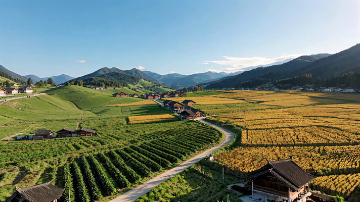 乡村田野山脉全景 乡村田野山脉全景