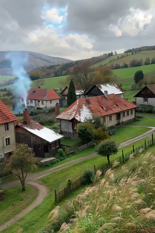 乡村田园房屋远景 乡村田园房屋远景
