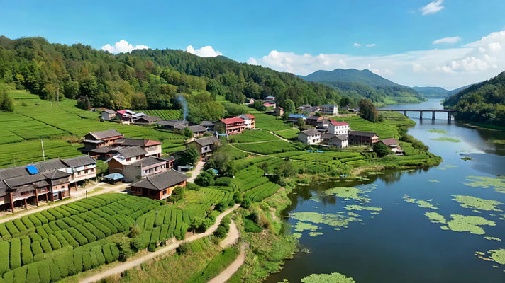 乡村田园风光俯瞰 乡村田园风光俯瞰