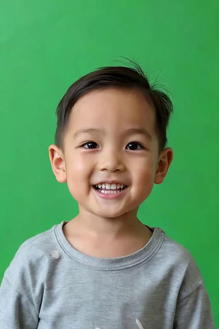 小男孩绿幕前张嘴表情素材 小男孩绿幕前张嘴表情素材