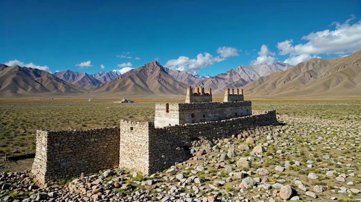 西部荒野古老石筑建筑景观 西部荒野古老石筑建筑景观