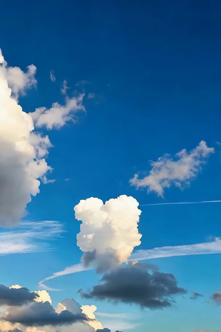 心形白云蓝天自然风光 心形白云蓝天自然风光