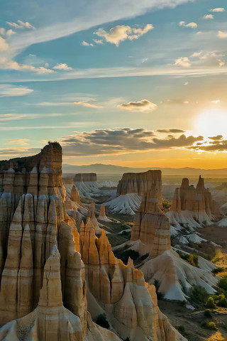夕阳下奇特地貌自然风光 夕阳下奇特地貌自然风光